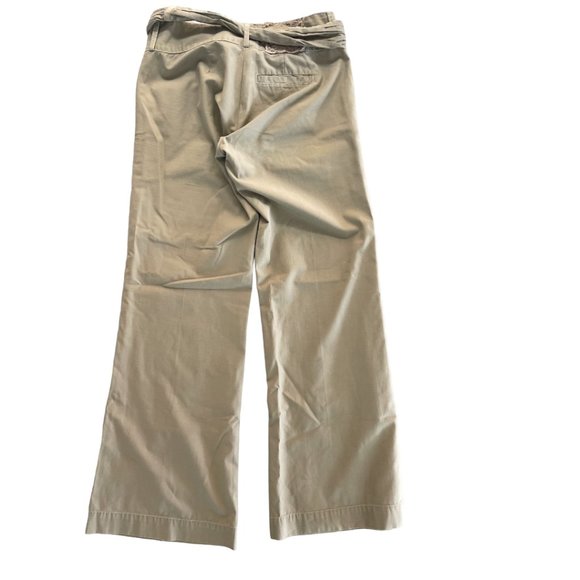 22 Khaki Wide Leg Pants with Self-Tie Belt Size 8 - Picture 2 of 9